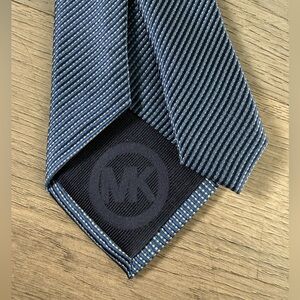Michael Kors Navy and Green Striped Tie - 100% Silk